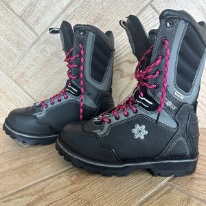 Motofist Contessa Women's Black and Pink Winter Boots